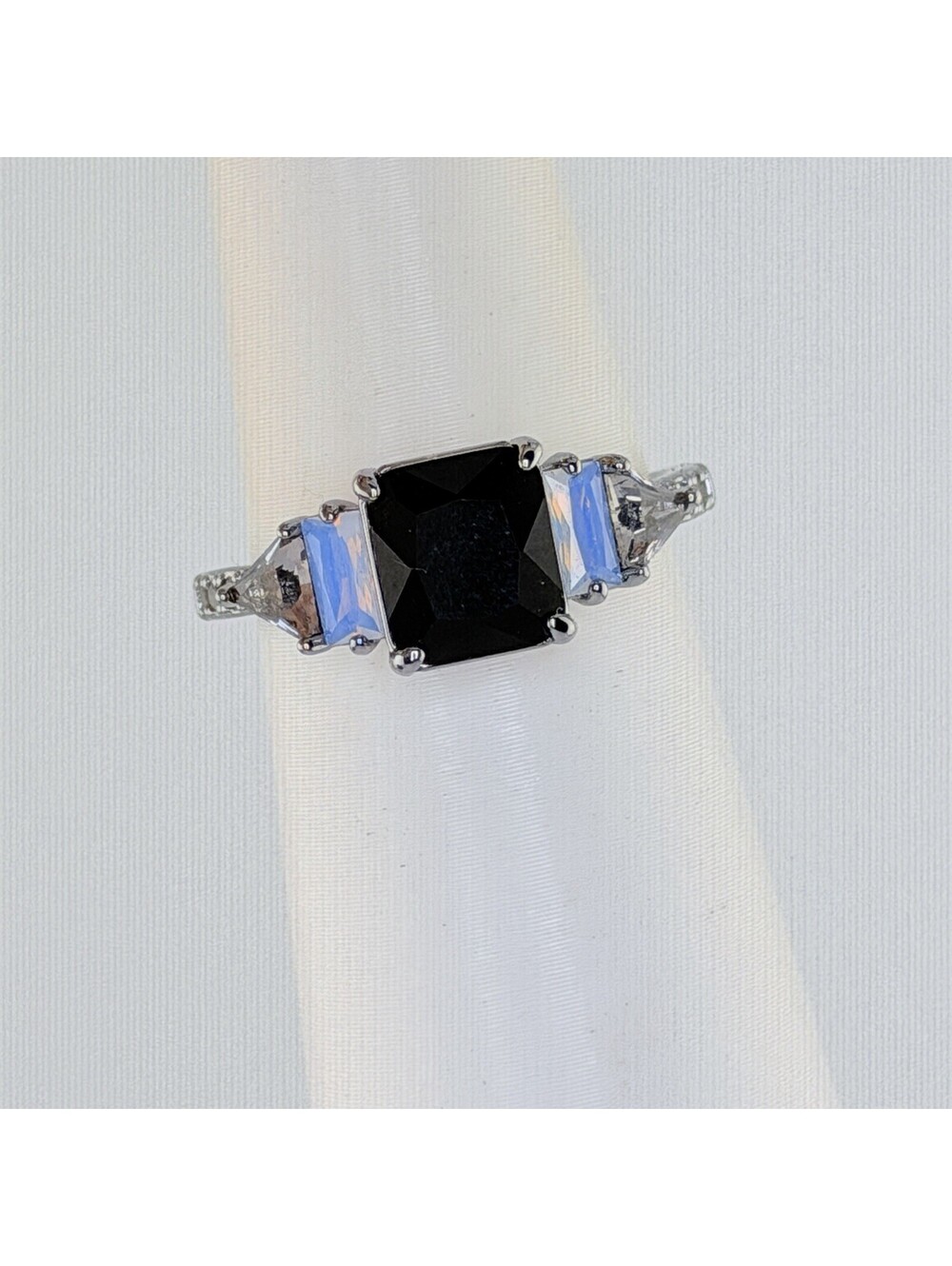 Bomb Party Sz 7 "Loved By All" Black Onyx & Moonstone on Hematite